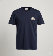 Carregar imagem no visualizador da galeria, Camiseta Básica Moncler - Azul Marinho Logo Bordado
