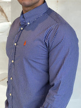 Carregar imagem no visualizador da galeria, Camisa Social RL Xadrez M/L Tam.Especial - A.Marinho Logo Laranja