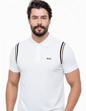 Carregar imagem no visualizador da galeria, Gola polo Boss - Branco Logo Escrito