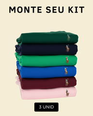 Combo 3 Camiseta Ralph Lauren Básica Logo Color