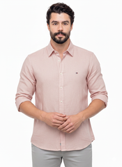 Camisa Social TH M/L Linho - Rosa