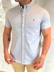 Camisa Social TH Oxford M/C - Azul Mescla