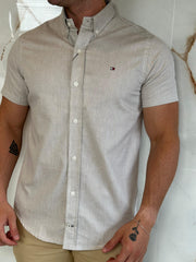 Camisa Social TH Oxford M/C - Cinza Claro