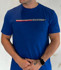 Camiseta TH Estampado Dtlh Listra Centro - Azul Royal