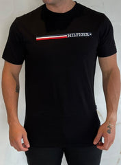 Camiseta TH Estampado Dtlh Listra Centro - Preto
