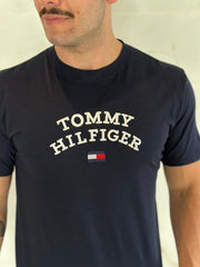 Camiseta TH Estampado Logo Bordado - Azul Marinho