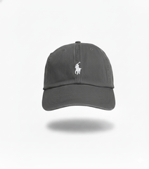 BONE RALPH LAUREN - Cinza Chumbo Logo Branco