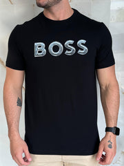 Camiseta Estampada Boss - Preto Logo Centro
