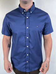Camisa Social TH Oxford - M/C - Azul Marinho