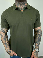 Gola Polo RA - Zíper Bordado - Verde Militar