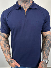 Gola Polo RA - Zíper Bordado - Azul Marinho