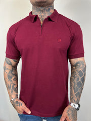 Gola Polo RA - Zíper Bordado - Bordo