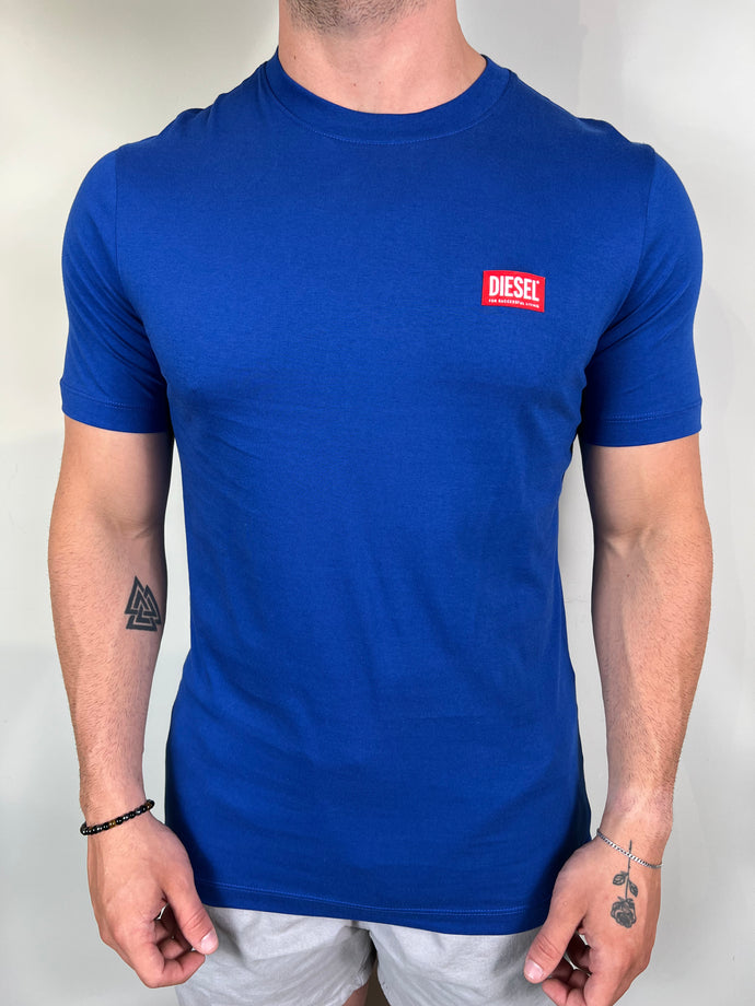Camiseta DSL Básica - Azul Royal Logo Escrito
