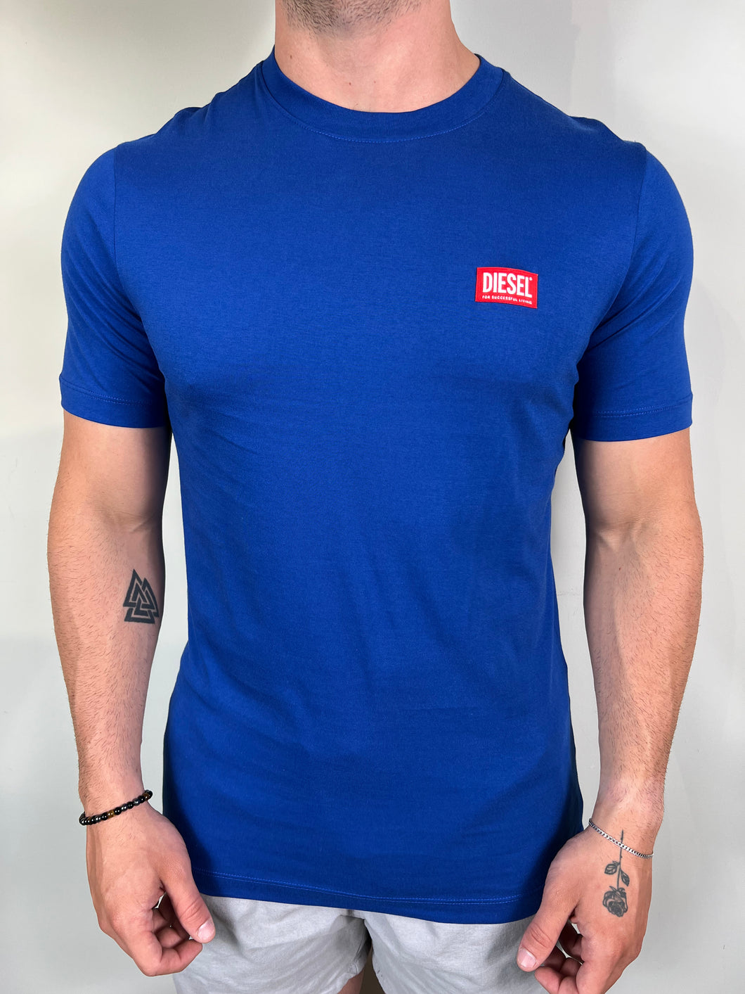 Camiseta DSL Básica - Azul Royal Logo Escrito
