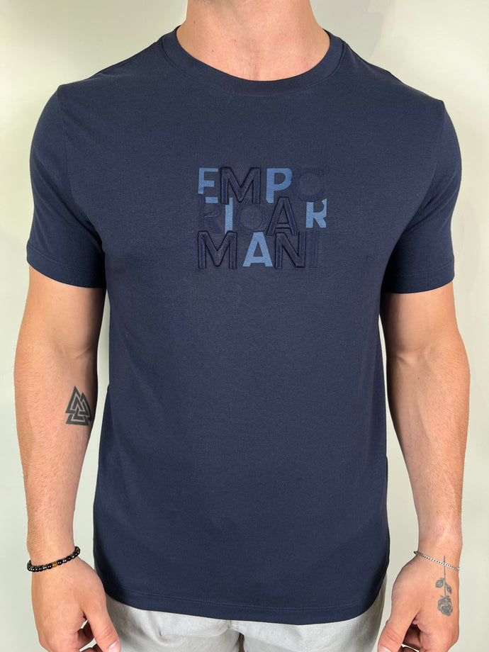 Camiseta EA Estampada - Azul Marinho Logo Centro Escrito