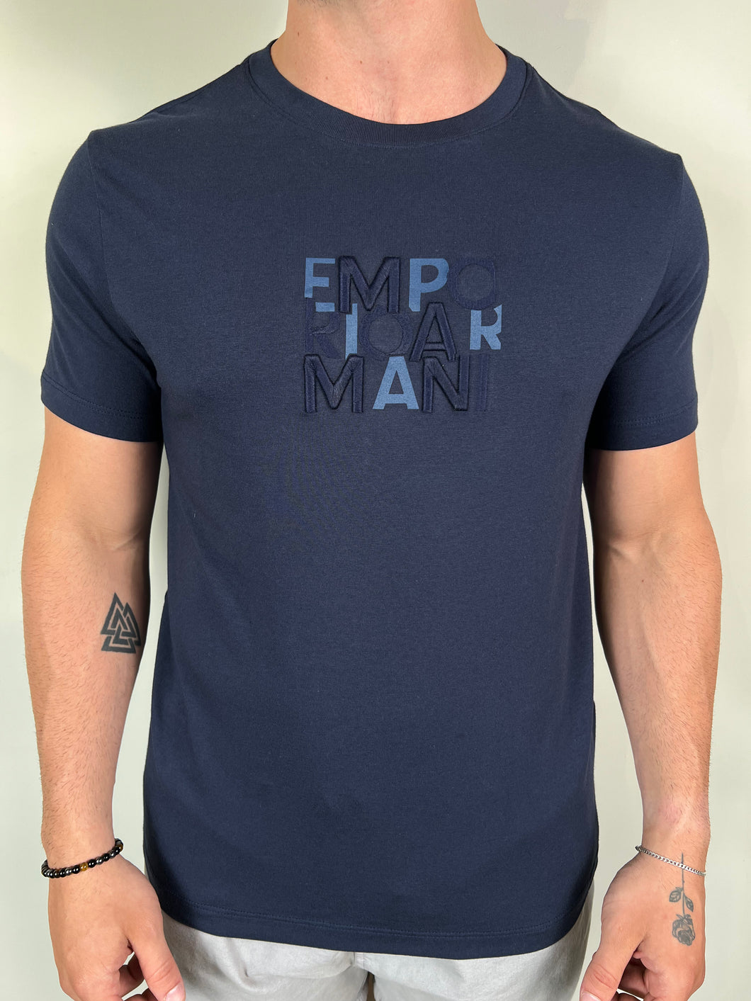 Camiseta EA Estampada - Azul Marinho Logo Centro Escrito