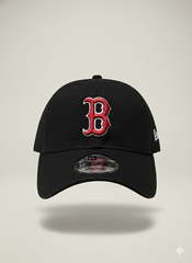 BONÉ NEW ERA - Preto Logo Boston Vermelho