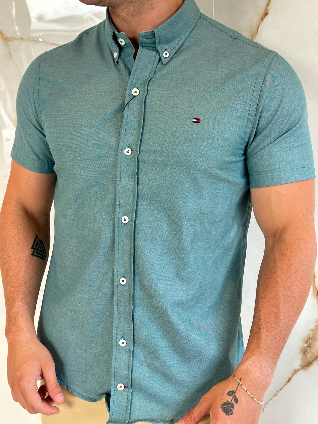 Camisa Social TH Oxford M/C - Verde Militar