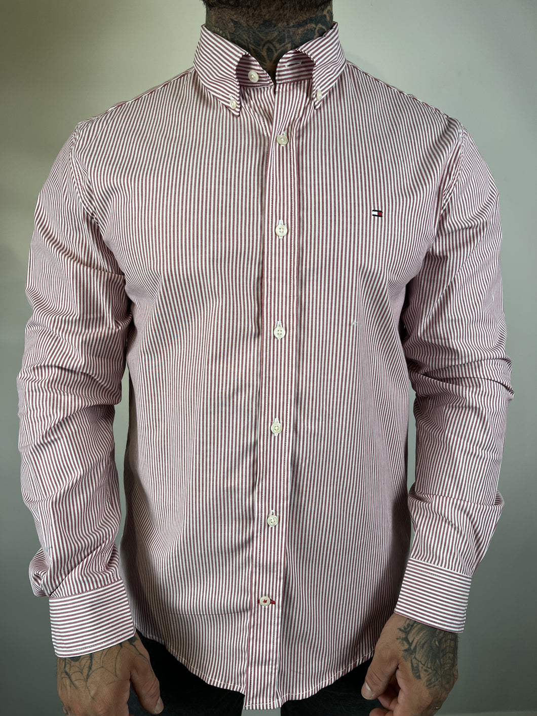 Camisa Social TH Listrada - M/L - Vermelho