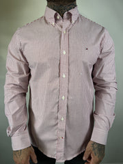 Camisa Social TH Listrada - M/L - Vermelho