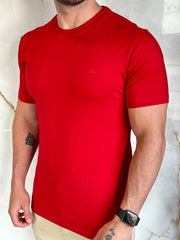 Camiseta Básica LC - Vermelho Logo Bordado
