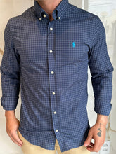 Carregar imagem no visualizador da galeria, Camisa Social RL Microxadrez M/L - Marinho | Azul
